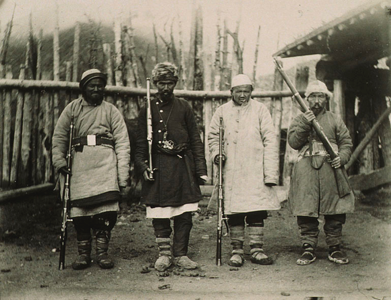 Masib, Ahmad, Haji, Abdullah with Kara-khoja outlaws at Panopa shelter huts.